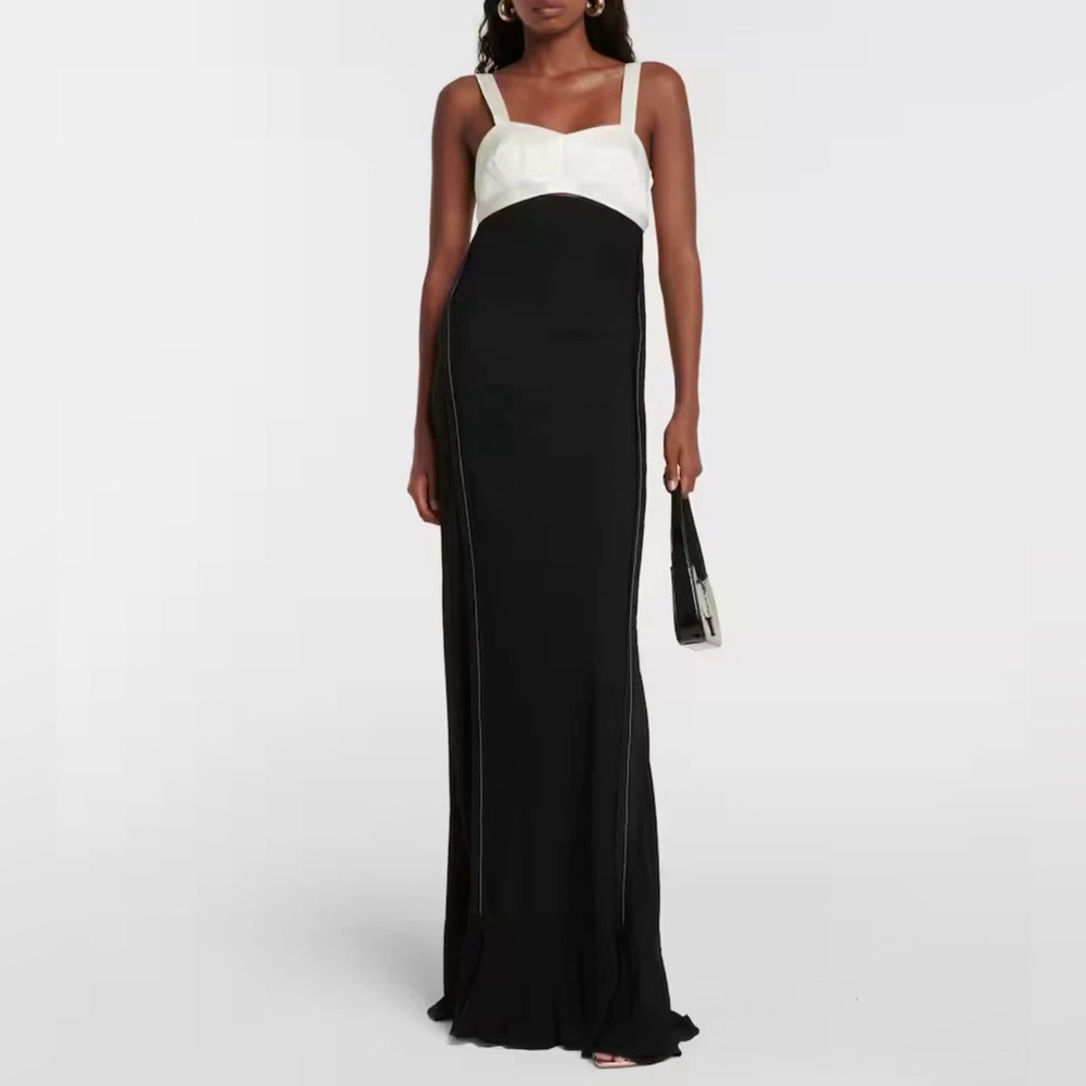 Victoria Beckham Black and White Maxi Dress